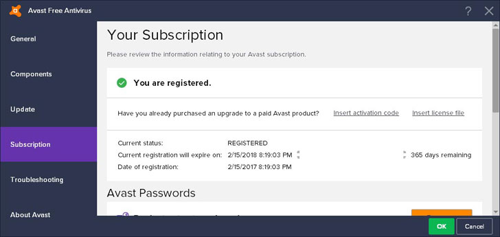 Avast antivirus activation code 2017 free download full